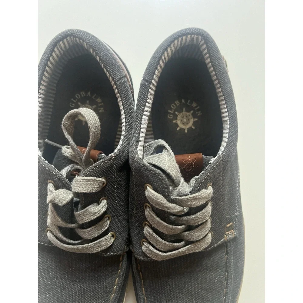 Globalwin Mens Size 9 Boat Shoes‎ M1661-1 Lace Up Textile Loafers Global Win